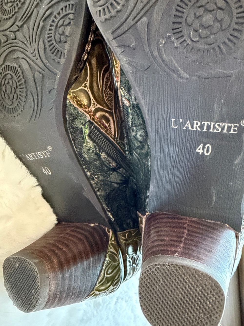 L’artiste Spring Step Avyanna Cap Toe Bootie Olive Green size EU 40/US 9 - Picture 11 of 16